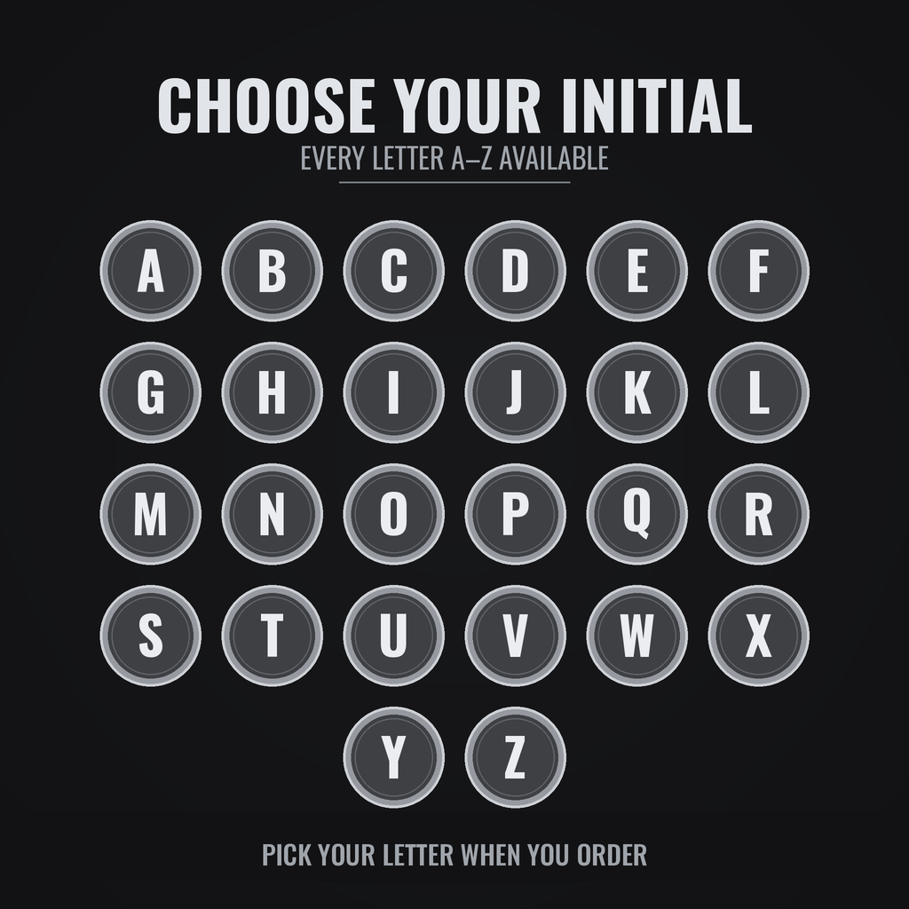 Choose your initial: every letter A to Z available for the weight plate keychain